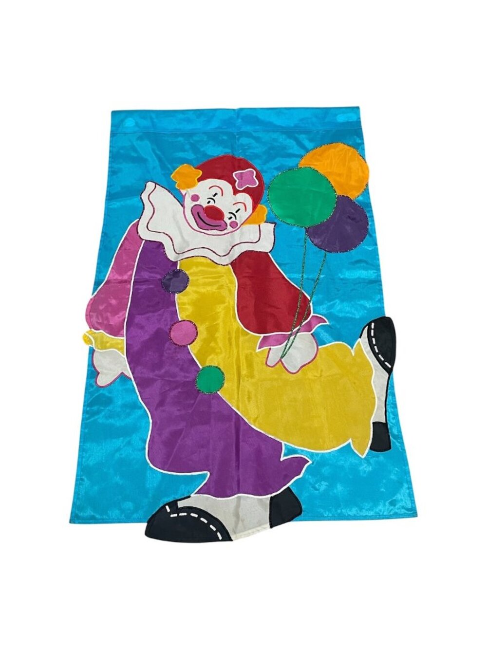 Vintage Clown Birthday Large Outdoor Applique Garden Flag